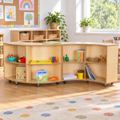 Curved Library Bookcase in a bright early years classroom – view 2