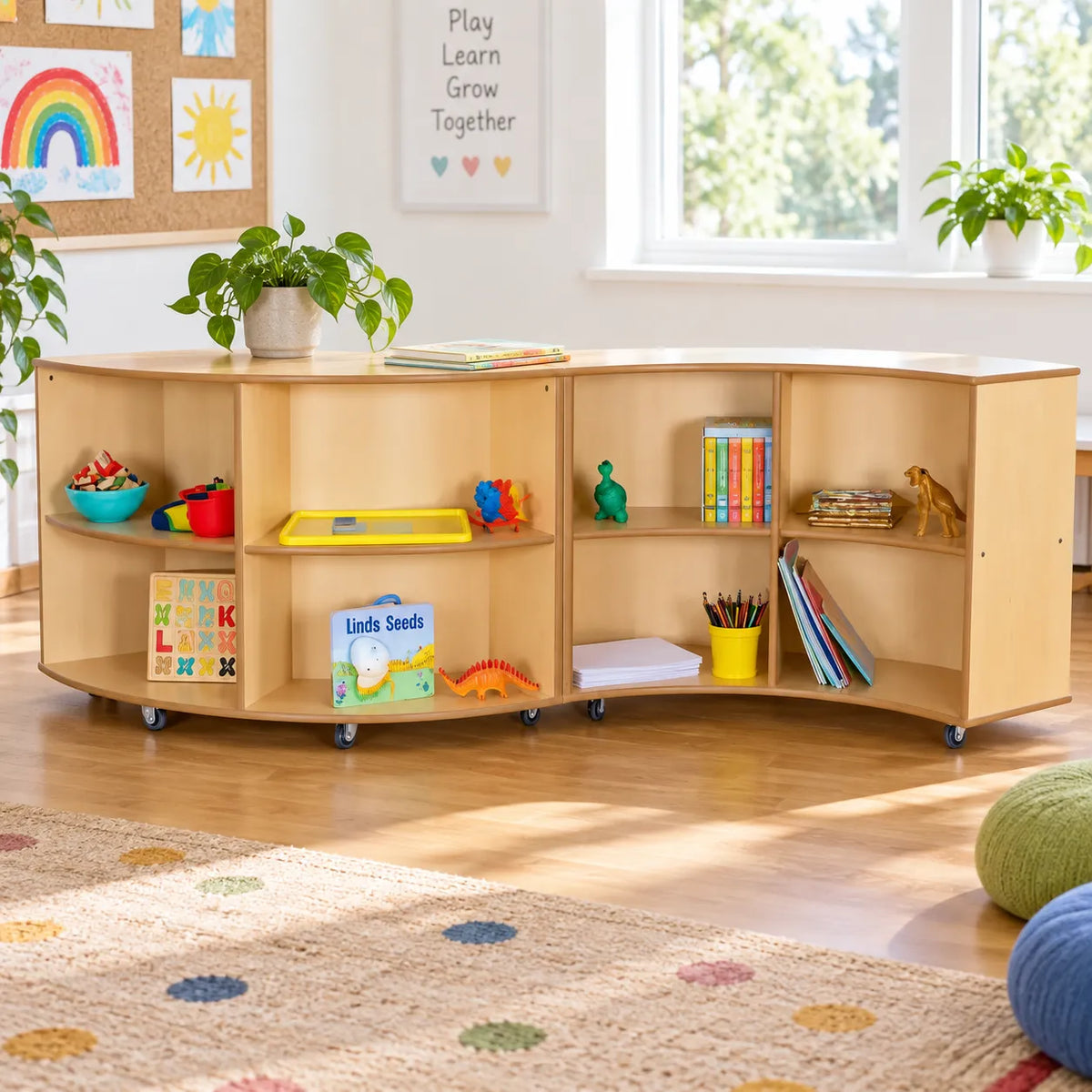 Curved Library Bookcase in a bright early years classroom – view 8