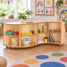 Curved Library Bookcase in a bright early years classroom – view 1