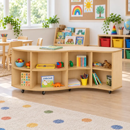 Curved Outwards Library Bookcase in a bright early years classroom – view 2