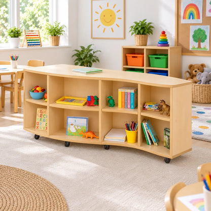 Curved Outwards Library Bookcase in a bright early years classroom – view 3
