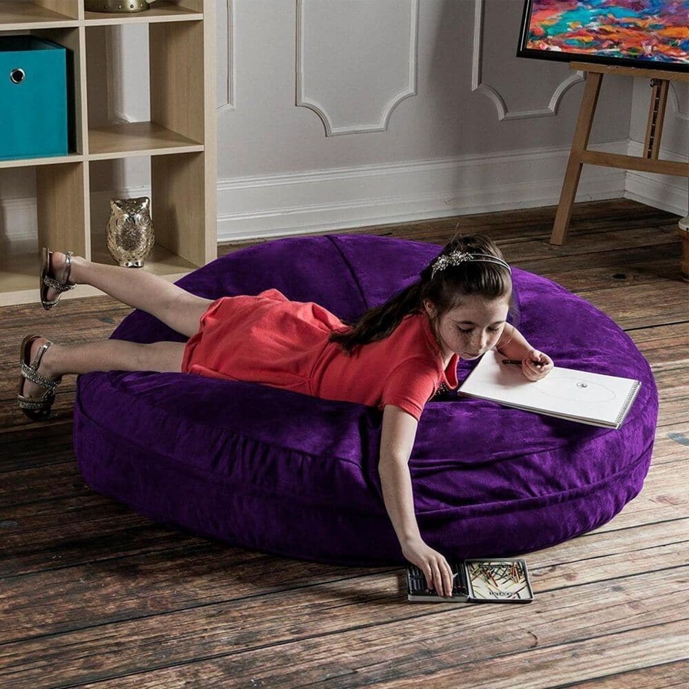 Cushty Relaxer Beanbag, The Cushty cushion surrounds your little ones in a round cuddle pad for comfort.The Cushty cushion can be used three ways for customizable fun.Lay it flat for a comfortable floor pillow or crash mat to play or sleep on or flip the Cushty onto its side and kids are engulfed in a comfortable, kid-sized nook.Tip it up and the kids can enjoy a comfy chair.Fun to enjoy alone or with brothers and sisters, the Cushty cushion adds coziness to reading, napping, sleepovers, or watching movies.