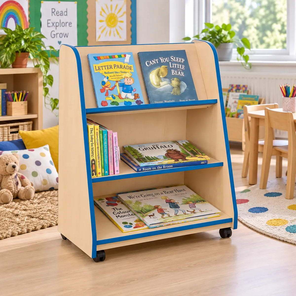 Denby Classroom Mobile Book Display in a bright early years classroom – view 6