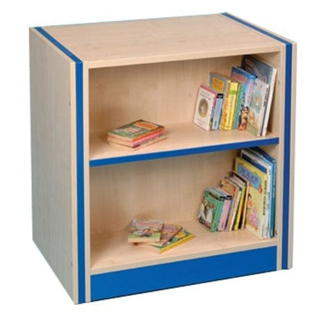 Denby Double Sided Bookcase, Introducing the Denby Double Sided Bookcase - a versatile and practical storage solution ideal for nurseries and early year environments. Not only is it perfect for storing books and educational materials, but it can also be used as a room divider to help create distinct areas within the classroom. Manufactured in the UK to the highest of standards, this bookcase is made using 18mm maple MFC with PVC edging, ensuring durability and longevity. It features one fixed shelf on each 