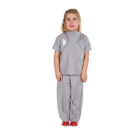 Dentist fancy dress - 3-5 years, The Children's Dentist Costume with Authentic Prints is perfect for little ones who love to engage in role play and educational learning. Designed by Pretend to Bee, this high quality costume allows children to imagine themselves as dentists and play out their dreams of helping others.The 3-piece costume includes a tunic top featuring a dentist print logo and a handy pocket, giving children a realistic dentist look. The matching trousers have an elasticated waist for a comfo