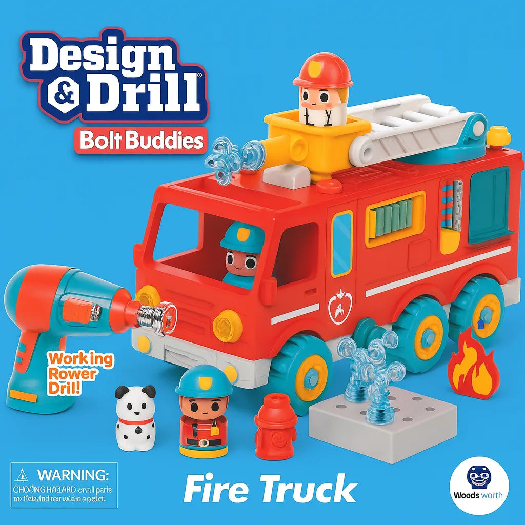 Design & Drill® Bolt Buddies Fire Truck-Design & Drill® Bolt Buddies Fire Truck