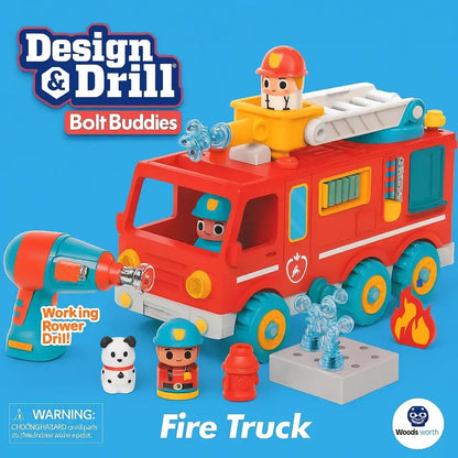Design & Drill® Bolt Buddies Fire Truck-Design & Drill® Bolt Buddies Fire Truck
