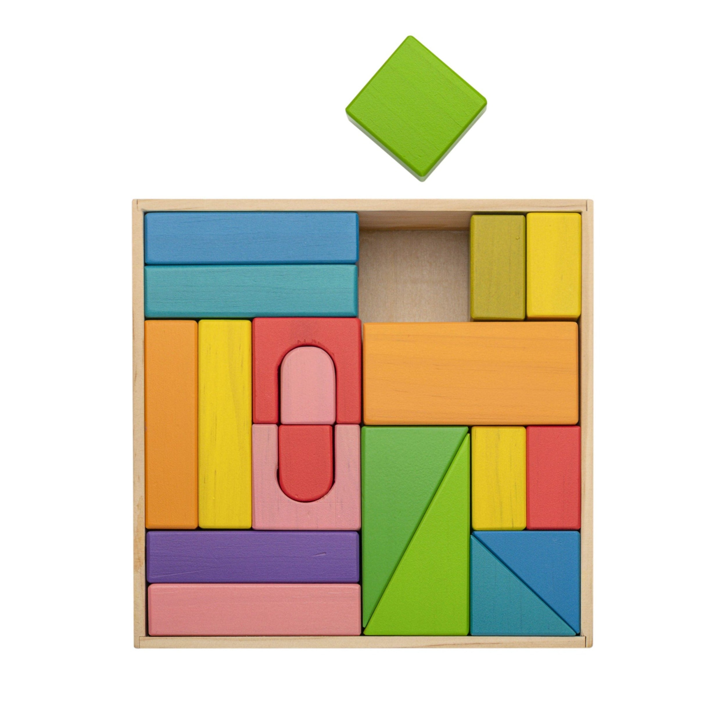 Designer Blocks, Introducing the Wooden Designer Blocks - the perfect building blocks for budding builders! With their beautiful, bright, and sturdy design, these blocks will inspire creativity and create exciting structures.The blocks come in a variety of eye-catching colors, including pink, green, blue, yellow, orange, and more. Each set includes a range of shapes, such as squares, arches, and rods, allowing children to explore and discover new building possibilities.Not only are these blocks fun to play 