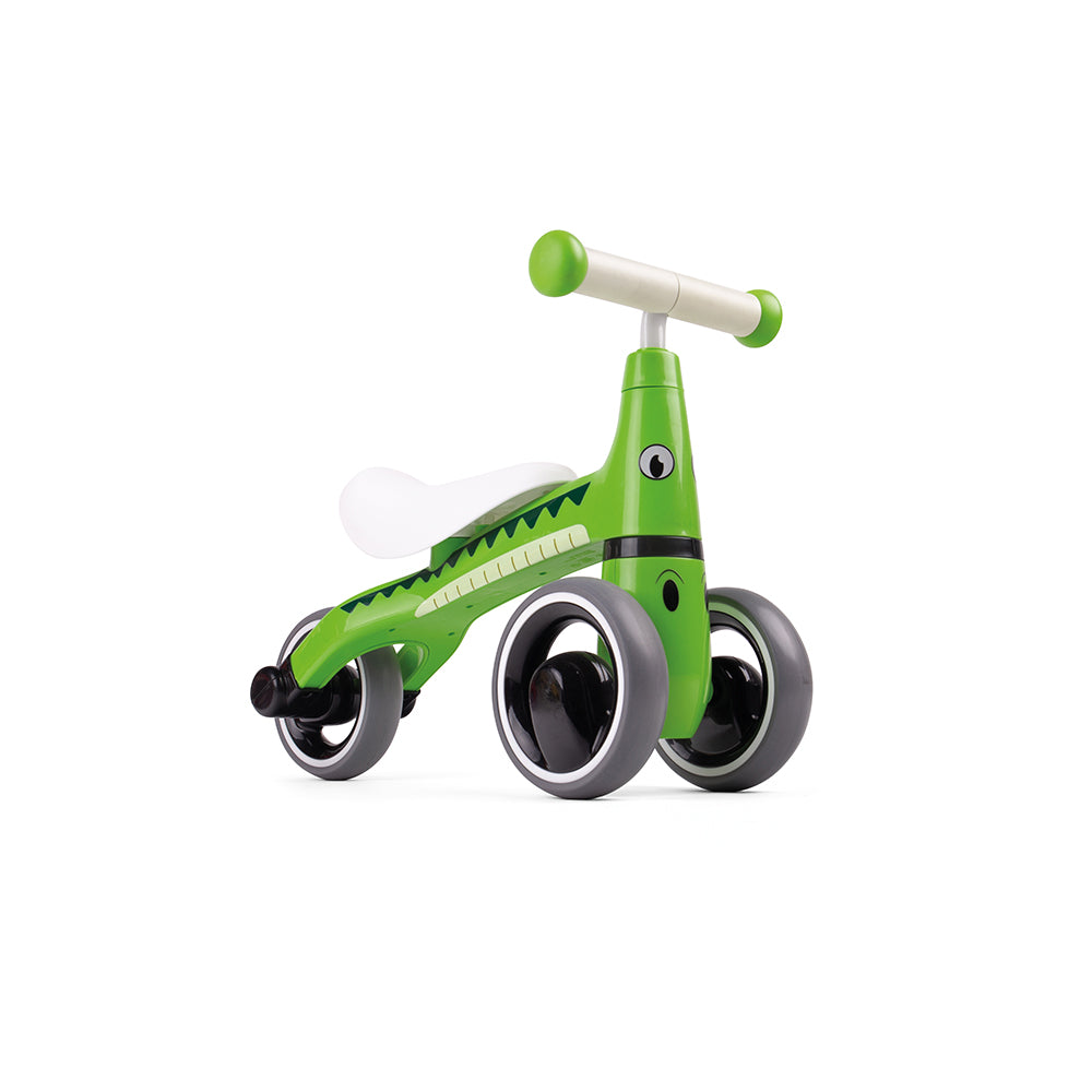 Diditrike Crocodile, The Diditrike Crocodile is a unique, early year's ride on toy perfect for encouraging young children to explore gross motor skills. The Diditrike Crocodile has been intricately designed to provide ultimate support and stability as little ones improve their mobility. With smooth wheels and an easy to manoeuvre handle bar, this ride on toy glides along for seamless play. The quirky Diditrike Crocodile design makes for engaging play and the freewheeling design allows for serious whizzing a