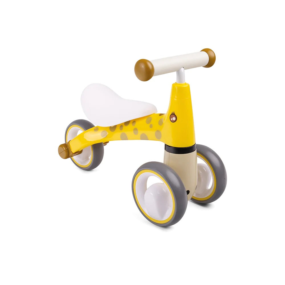 DidiTrike Giraffe, The DidiTrike Giraffe is a unique, early year's ride on toy perfect for encouraging young children to explore gross motor skills. The DidiTrike Giraffe has been intricately designed to provide ultimate support and stability as little ones improve their mobility. With smooth wheels and an easy to manoeuvre handle bar, this ride on toy glides along for seamless play. The quirky giraffe design makes for engaging play and the freewheeling design allows for serious whizzing around providing ex