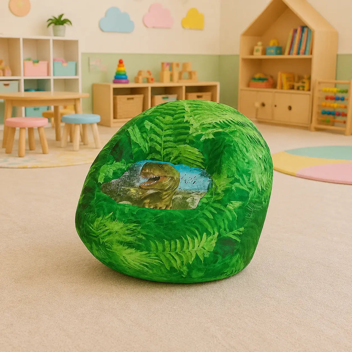 Dimetrodon Beany Chair in a childcare playroom