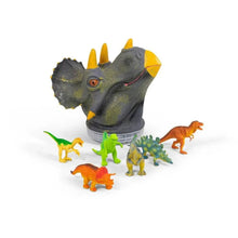Dinosaur Triceratops Head Tub Large with included dinosaur figures