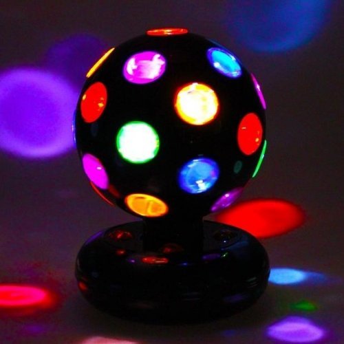 Disco Ball, A fantastic colourful disco ball which rotates adding a 5 colour rotating dazzling lighting effect to your sensory room. A colourful disco ball that's ideal for enhancing parties and adding dazzling lighting to dance floors. This Rotating Disco Ball is freestanding and creates funky lighting effects which dance around the room.The Disco Ball is an excellent decorative addition to any bedroom or sensory room creating bright colours that children will love to watch. Light up your life with this de