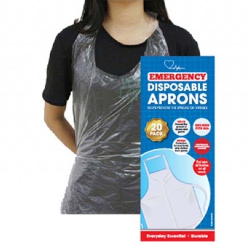 Disposable Aprons 20 Pack, Everyday essential and durable Disposable Aprons are ideal for use at home or work. Giving protection for your body and clothes, the clear apron ties at the back for comfortable wear. One size fits all. Key features of Heavyweight Disposable Aprons Pack of 20 Protection for your body and clothes Packaging: Poly Bag Disposable Clear in colour One size fits all, Disposable Aprons 20 Pack,Disposable Aprons for schools,Disposable Aprons,cheap Disposable Aprons,carers Disposable Aprons
