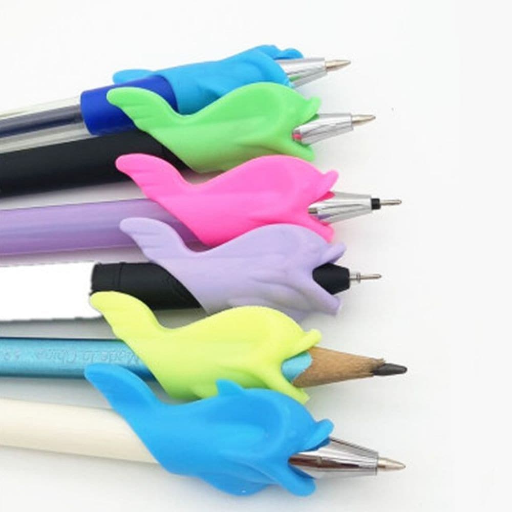 Dolphin Pencil Grips Pack of 5, Introducing the Dolphin Pencil Grips, the perfect solution for improving handwriting skills and enhancing fine motor skills. Made from high-quality silicone material, these pencil grips offer both comfort and functionality.With their playful dolphin design, these pencil grips are sure to make writing an enjoyable experience. The soft silicone material ensures a comfortable grip, allowing for effortless writing and drawing. No more hand fatigue or discomfort!But that's not all