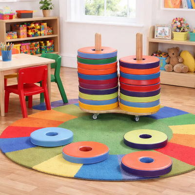 Donut Multi-Seat Trolley with 24 Cushions-Donut Multi-Seat Trolley with 24 Cushions