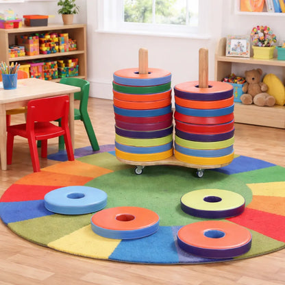 Donut Multi-Seat Trolley with 24 Cushions-Donut Multi-Seat Trolley with 24 Cushions