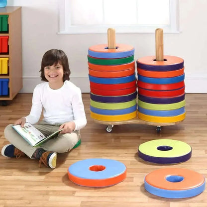 Donut Multi-Seat Trolley with 24 Cushions-Donut Multi-Seat Trolley with 24 Cushions