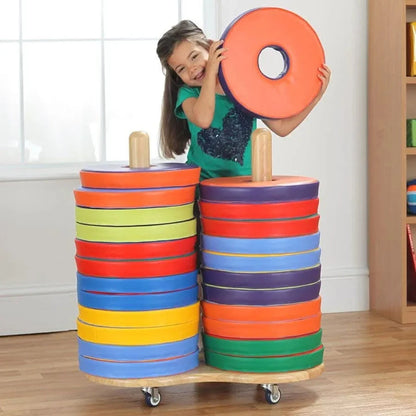 Donut Multi-Seat Trolley with 24 Cushions-Donut Multi-Seat Trolley with 24 Cushions