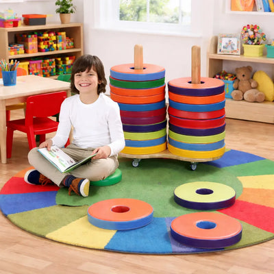 Donut Multi-Seat Trolley with 24 Cushions-Donut Multi-Seat Trolley with 24 Cushions