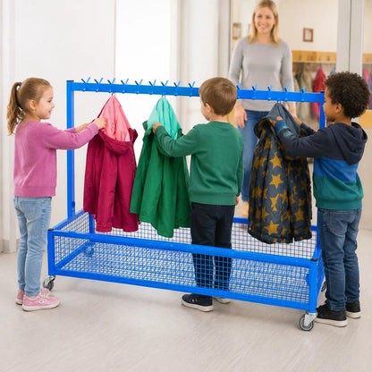 Double Sided Metal Cloakroom Trolley-Double Sided Metal Cloakroom Trolley