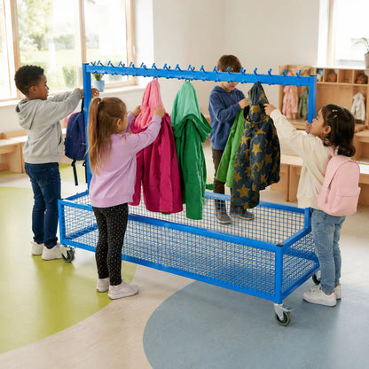 Double Sided Metal Cloakroom Trolley-Double Sided Metal Cloakroom Trolley