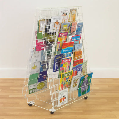 Double Sided Mobile Book Rack-Double Sided Mobile Book Rack