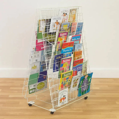 Double Sided Mobile Book Rack-Double Sided Mobile Book Rack
