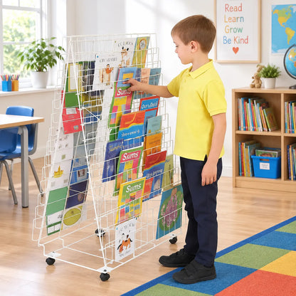 Double Sided Mobile Book Rack in a bright early years classroom – view 6