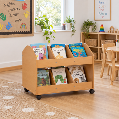Double Sided Mobile Classroom Organiser in a bright early years classroom – view 6
