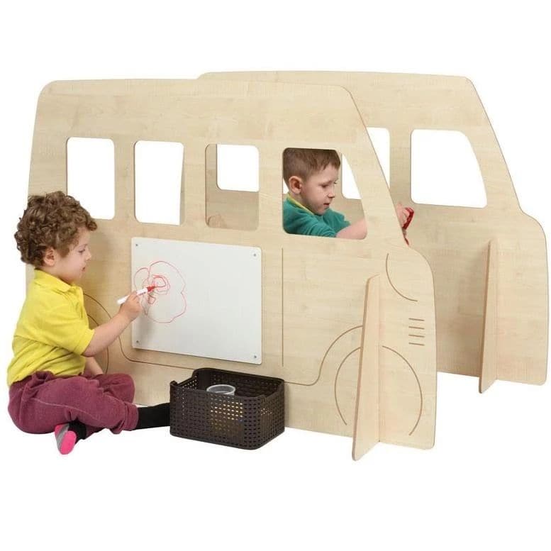 Double Toddler Bus Panel, The Double Toddler Bus Panel is a highly durable role-play unit Drive the bus to the town and pick up friends along the way,learn to drive with friends with this fantastic role play panel. The Double Toddler Bus Panel is perfect for schools and nurseries and early years play settings. Engraved Bus Panel with solid supports. Features eight windows, two refueling slots and two reversible drywipe/blackboard. Designed for use by under 3s. Quick and easy assembly. Refuelling slot. Can b