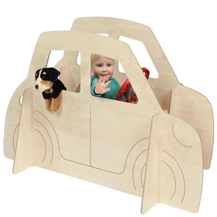 Double Toddler Car, The Toddler Double Car Panel offers a unique and imaginative play experience that encourages social interaction and learning through role-play. Perfectly tailored for children under the age of 3, it's an ideal addition to schools, nurseries, and other early years settings. Double Toddler Car Features: Role-Play Fun: This panel allows children to pretend they are driving a car, picking up friends, and refuelling, stimulating their imagination and social skills. Durability: Made from high-