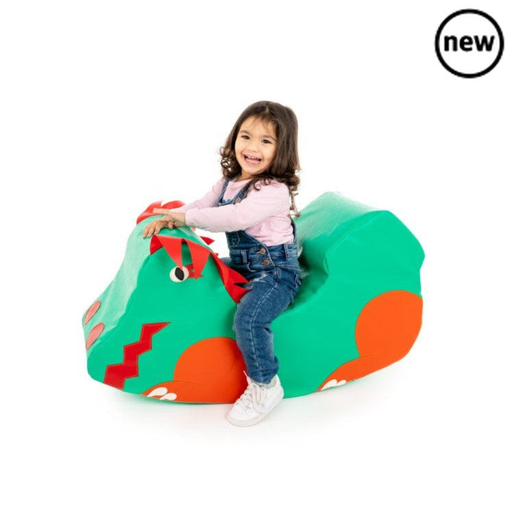 Dragon Rocker, The Baby Dragon Rocker is designed to be a loveable character and have a gentle rocking action that is safe for younger children. It is designed for one child to play on and is a fun addition in any nursery. The Rocker is made of soft foam with a brightly coloured, wipe clean PVC cover. For both indoor and outdoor use. Must not be permanently left outdoors. 90cm x 25cm x 50cm Expected delivery 10 working days Hand made in the UK, Dragon Rocker,Soft play Rocker,Soft Play Multi-functional Rocke