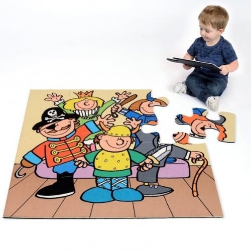 Dressing Up Jumbo Puzzle, The Dressing Up Jumbo Puzzle serves as a multifaceted educational tool that brings a range of benefits to a learning environment: Develop Key Formative Skills: Completing this jigsaw puzzle helps children hone essential skills like problem-solving, spatial awareness, and hand-eye coordination. These skills are foundational for a child's overall development. Stimulate Imagination: The theme of dressing up provides a rich canvas for children to let their imaginations soar. They can c