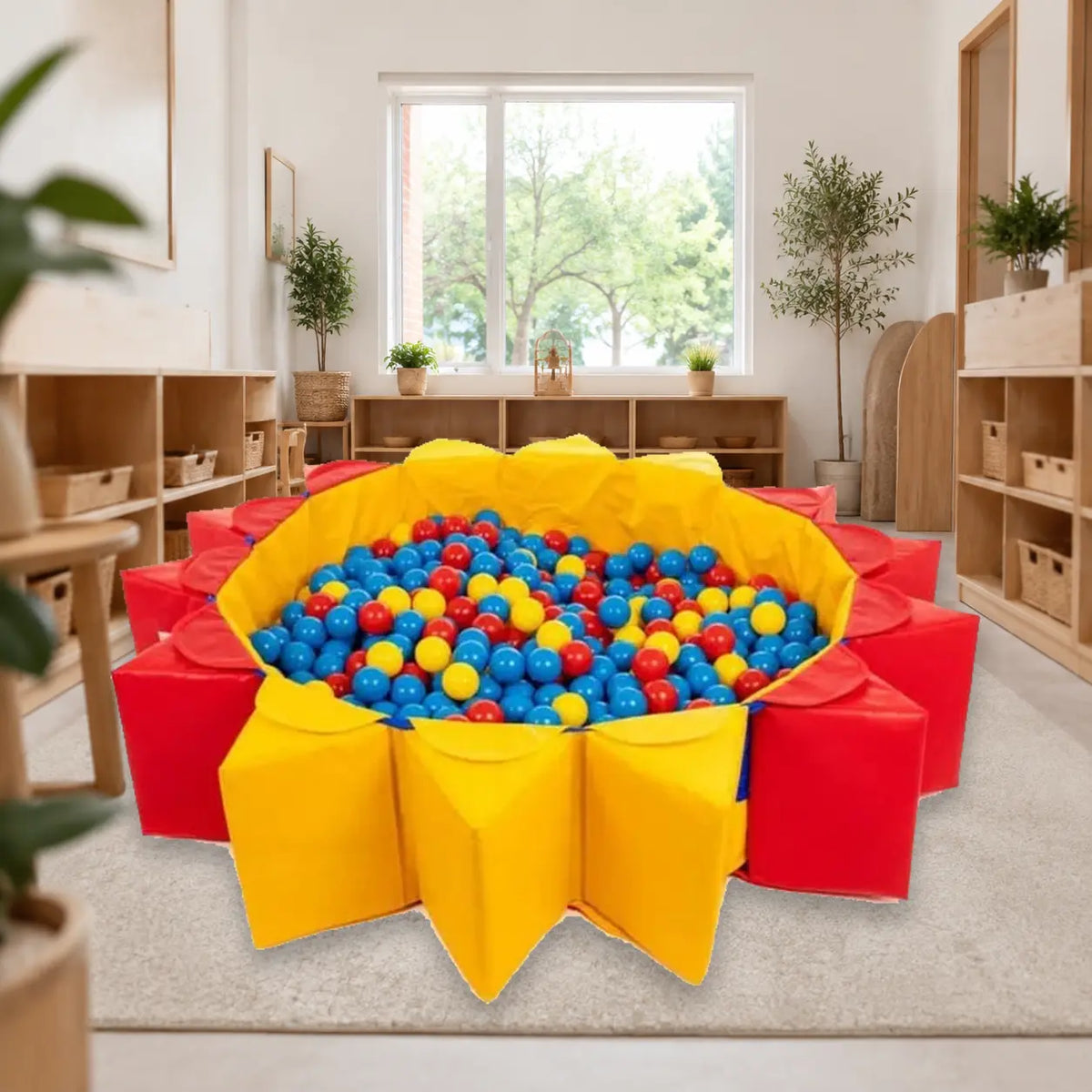 Dublup Ball Pool with 750 balls in a inclusive nursery movement room