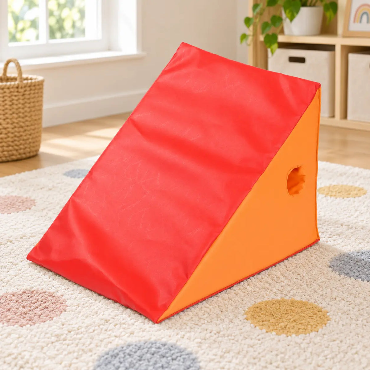 Early Years Interactive Climbable Soft Play Slope in a neutral nursery playroom