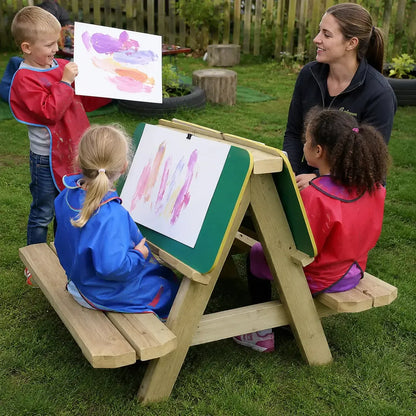 Easel Bench outdoor nursery lifestyle scene 6