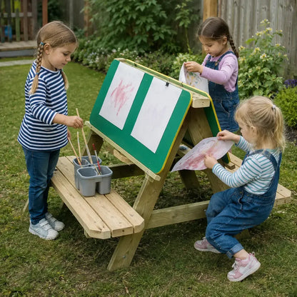 Easel Bench outdoor nursery lifestyle scene 7