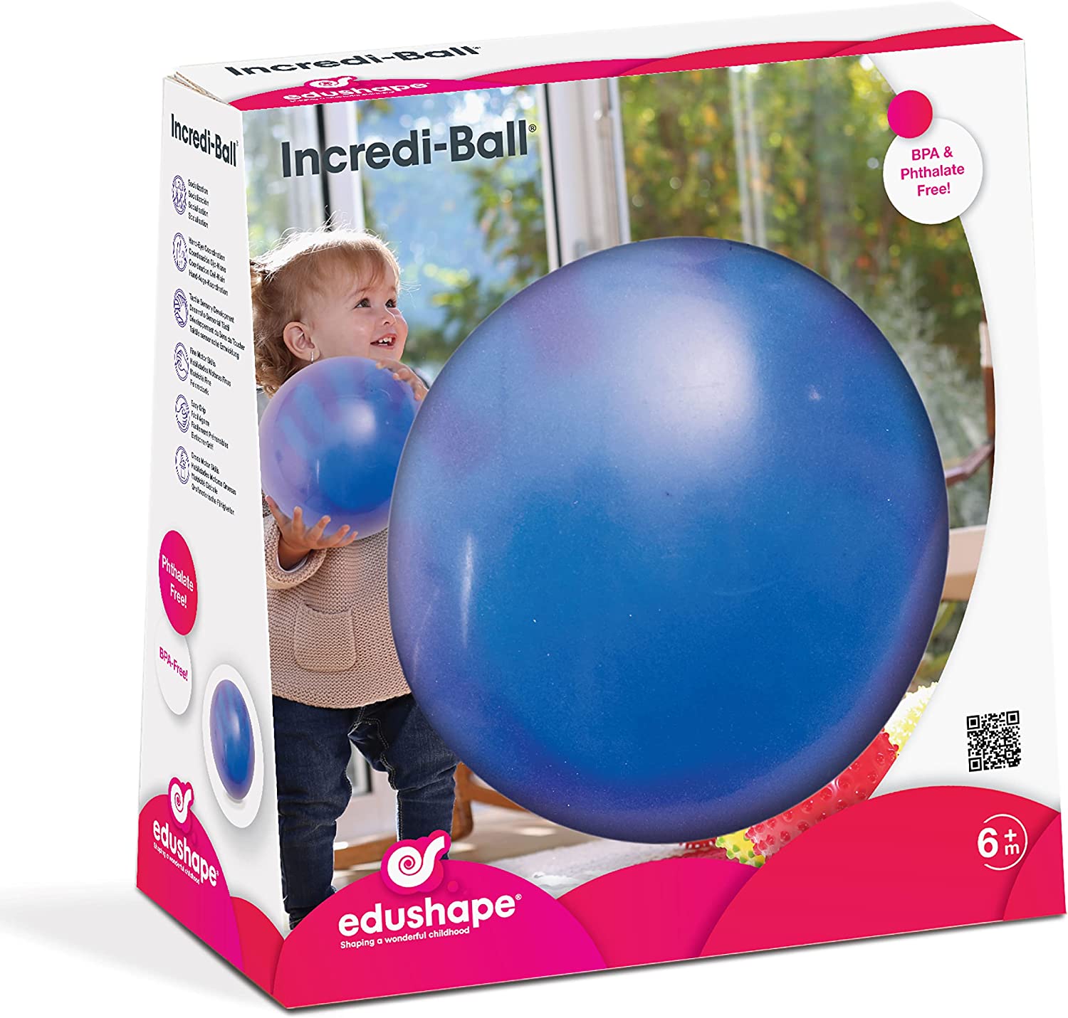 Edushape 18cm Incredi-Ball, Wow! Learn all about heat sensitivity and colour changing with this amazing new take on the classic Edushape sensory balls. Watch as your handprints appear in magical different colours when you touch the Incredi-ball! The heat sensitivity means little ones will love seeing the different colours appear and disappear – teaching cause and effect whilst providing visual stimulation. The Incredi-ball also teaches fine and gross motor skills, whilst being a magical first ball for your 