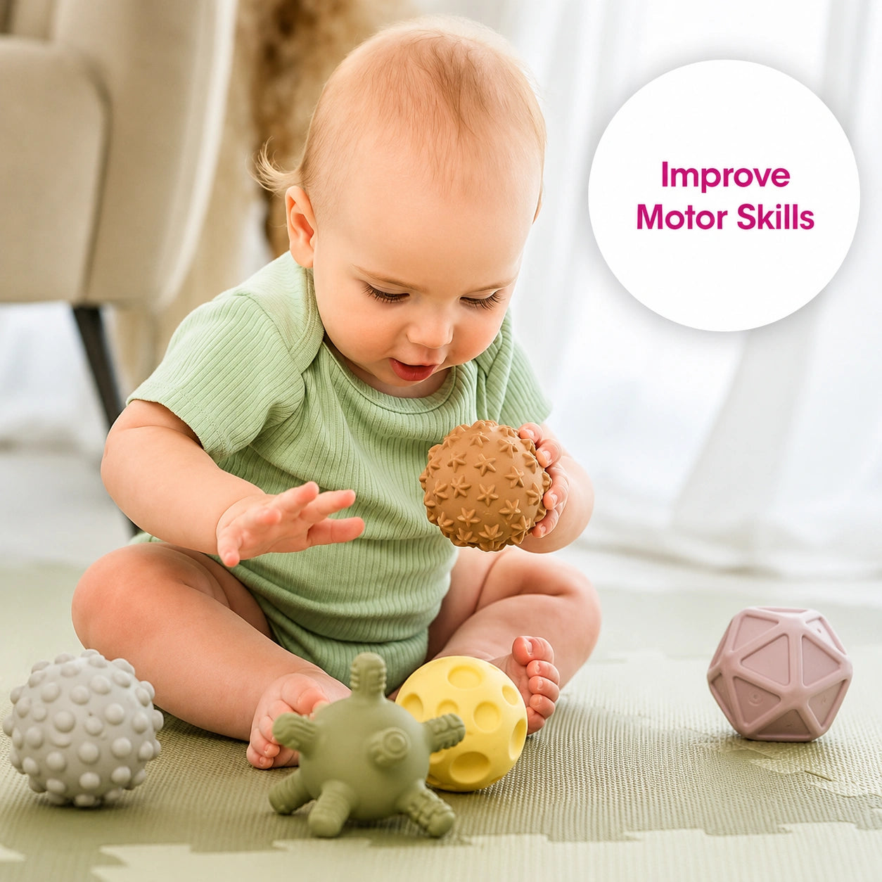 Edushape Baby Sensory Balls Boho Chic-Edushape Baby Sensory Balls Boho Chic