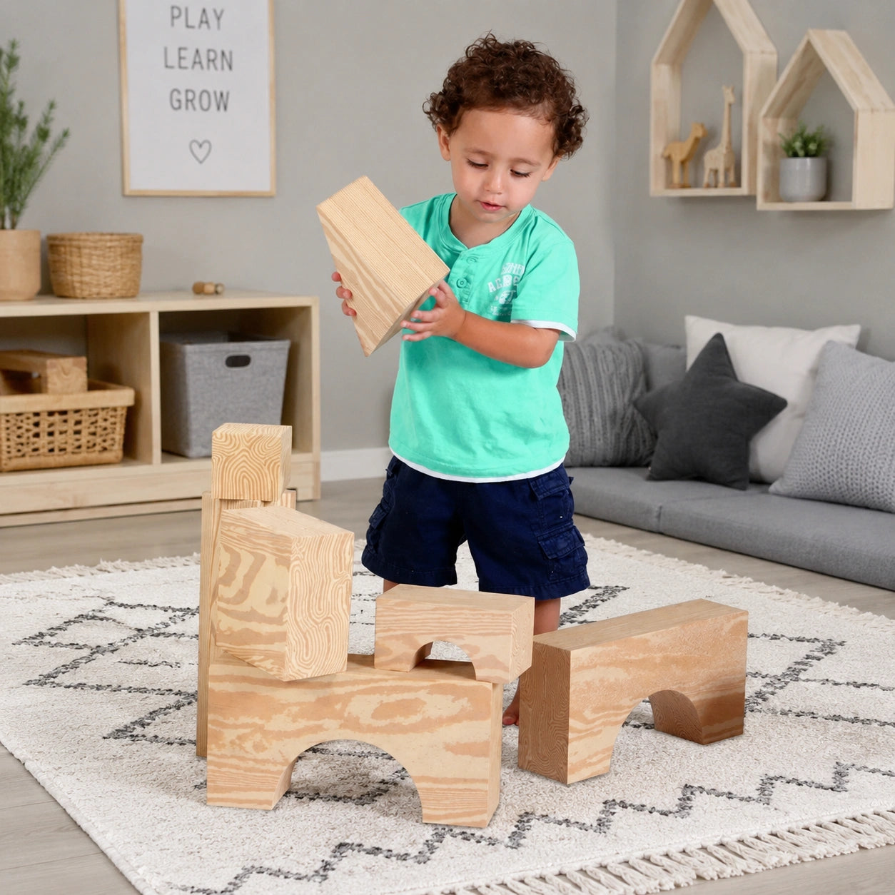 Edushape Big Wood Like Foam Blocks-Edushape Big Wood Like Foam Blocks