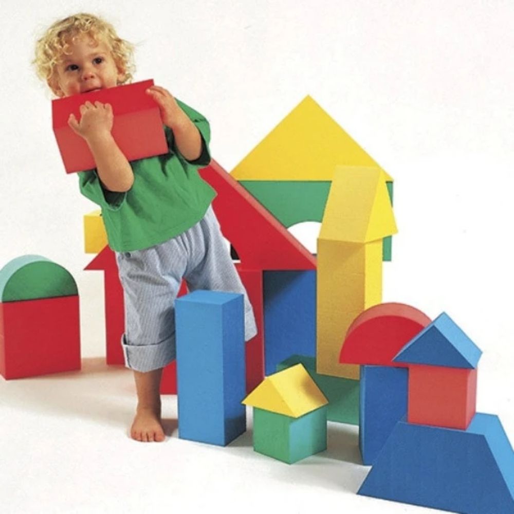 Edushape Giant Foam Blocks 32 Pieces, Edushape Giant Foam Blocks are a set of vibrantly coloured, lightweight, durable and safe foam building blocks. The Edushape Giant Foam Blocks are perfect for use indoors and outdoors, young children can use their imaginations to build big structures, encouraging hand-eye coordination and also developing gross motor skills. Lightweight yet durable blocks ensure safe play and are perfect for both indoor and outdoor use. Use the Edushape Giant Foam Blocks to expand a chil