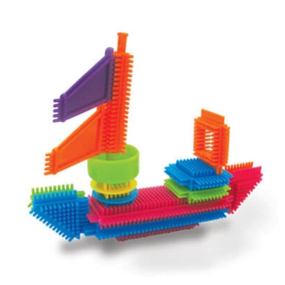 Edushape Magic Brix 72 Pieces, Introducing Edushape Magic Brix - the perfect building blocks for pre-schoolers! These tactile, completely flexible, and bendy shapes come in bright, eye-catching colors that little hands will love. With their nubby texture, these bristly blocks provide a unique sensory experience that will keep kids engaged for hours. The Edushape Magic Brix 72 Pieces set is designed to help children develop their imagination, creative thinking, fine motor skills, hand-eye coordination, and b