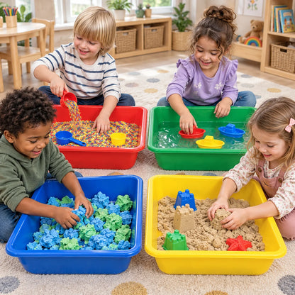 Edushape Sand & Water Activity Tubs - Set of 4-Edushape Sand & Water Activity Tubs - Set of 4