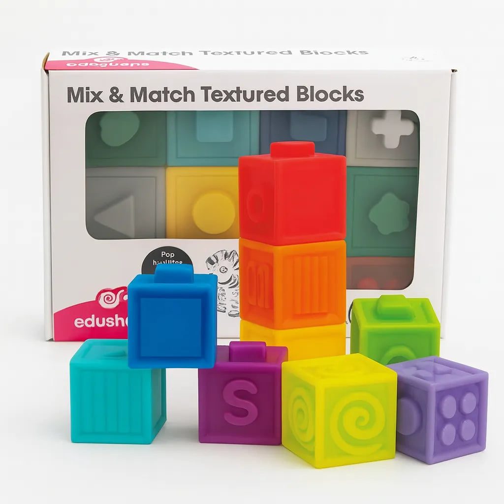 Edushape Textured Pop Blocks,textured sensory blocks,textured baby ...