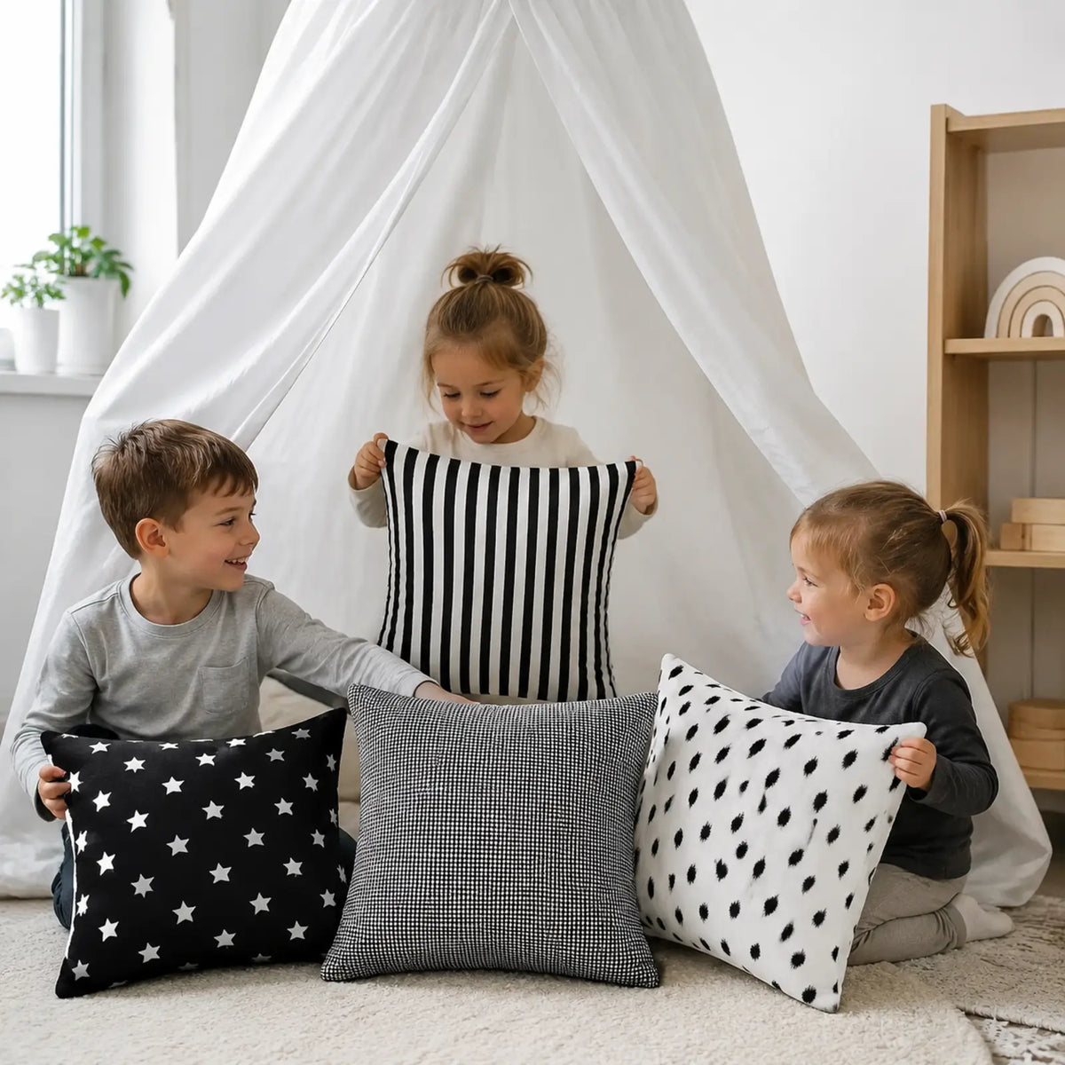 Element Scatter Cushions Set Of 4 in natural early-years play setting 3