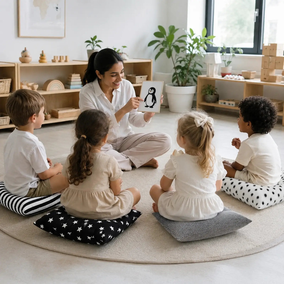 Element Scatter Cushions Set Of 4 in natural early-years play setting 4