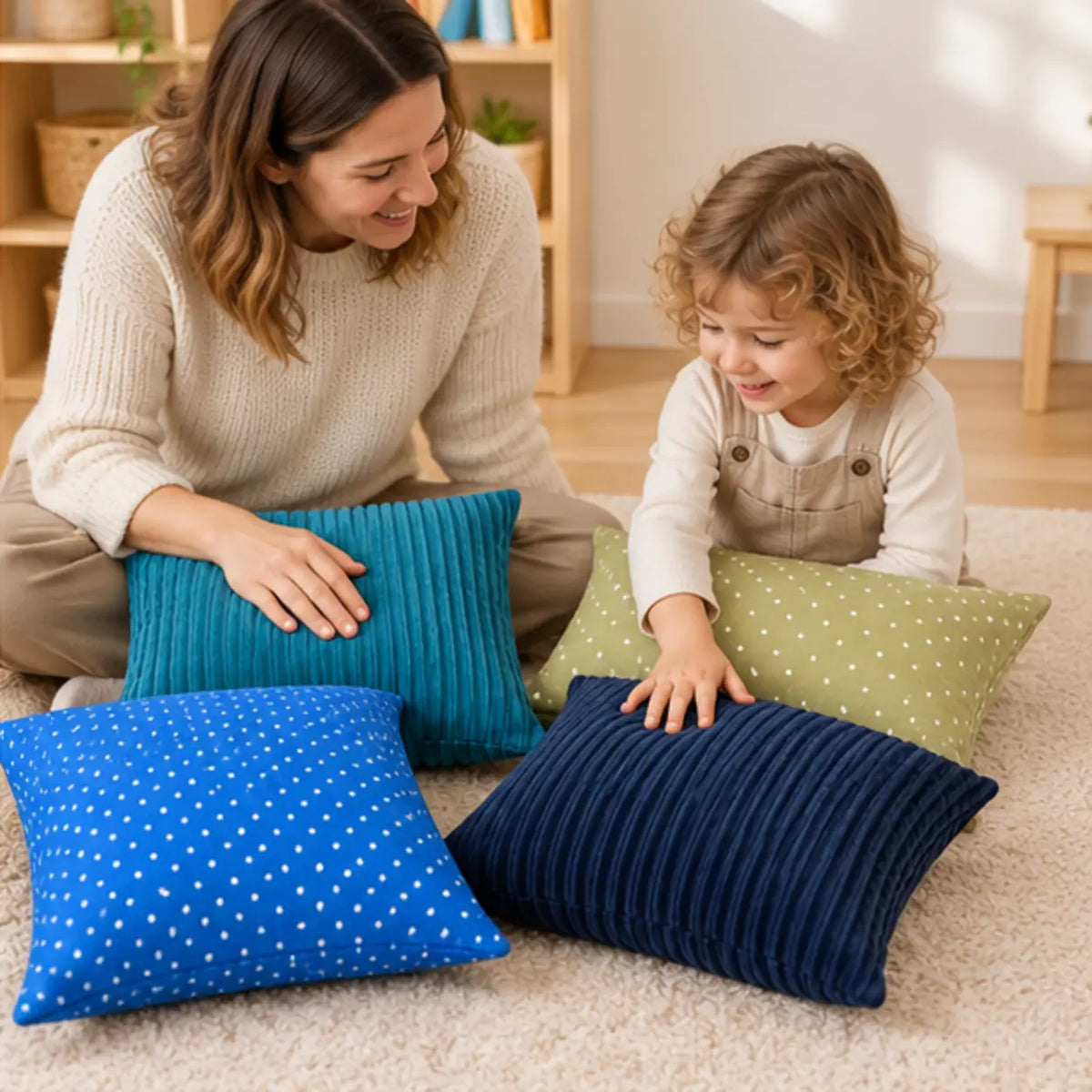 Elements Cushions Water set of four in sensory learning setting 6