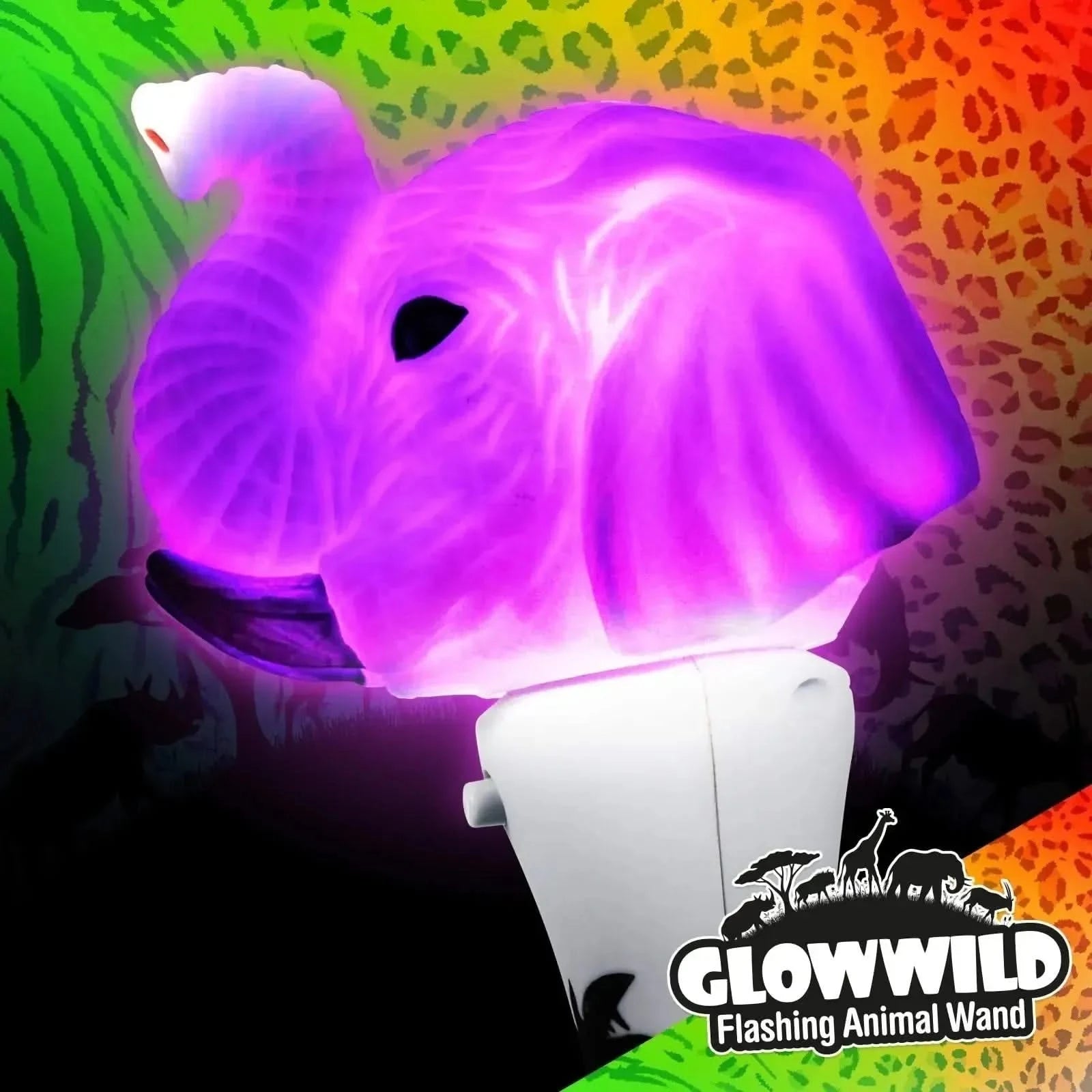 Elephant Mini Light Up Animal Wand 7"-Elephant Mini Light Up Animal Wand 7"