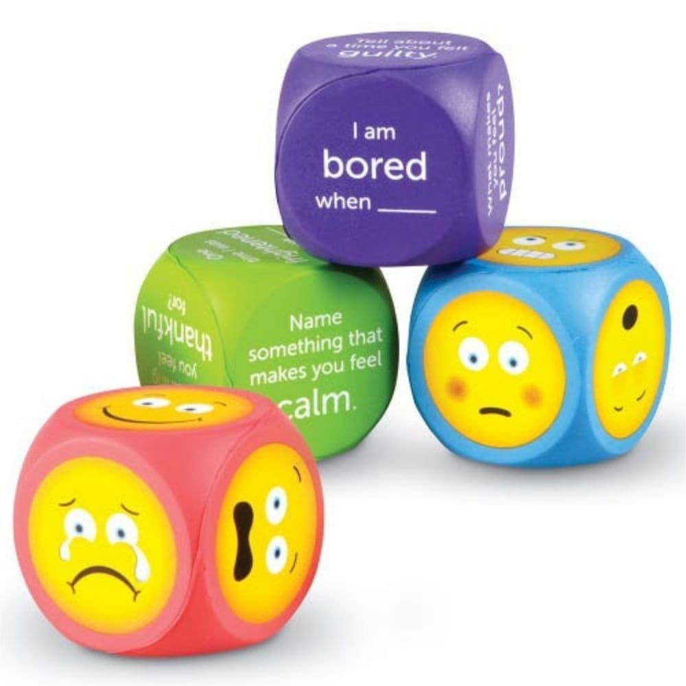 Emoji Cubes, The Emoji Cubes develop early learners' self-awareness! Use the Emoji Cubes to develop social and emotional skills with these brightly coloured cubes. I mages and prompts will encourage young children to think about how they’re feeling and to talk about their emotions. Introduce the joys of self-expression and emotional understanding to young learners with our Emoji Cubes set. These bright, soft foam cubes are designed not just for fun but also for developing key social and emotional skills. Ke